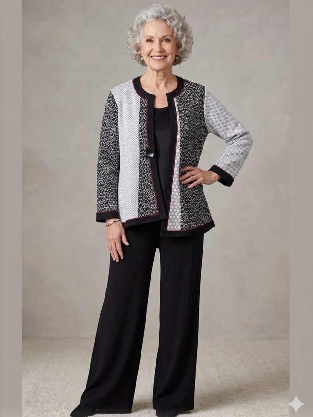 Paper Lace Large Bohemian Jacket Top Lagenlook Black Abstract Artsy